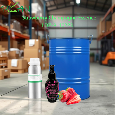 Amostra grátis de alta concentração de fragrância corporal de morango e champanhe óleo de essência para fabricação/produção de perfume